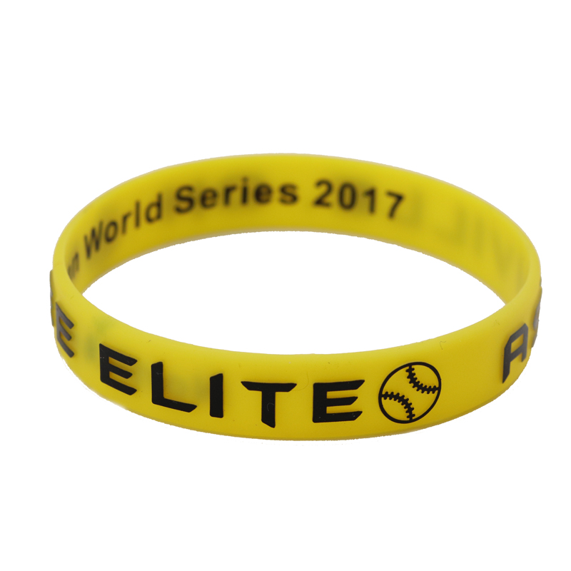 skyee Custom Embossed printed Logo Silicone bracelet Promotional Sport Silicone Wristband