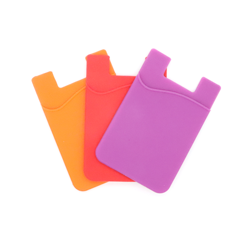 Customizable High Quality Silicone Card Holder 3m Adhesive back on phone card wallet