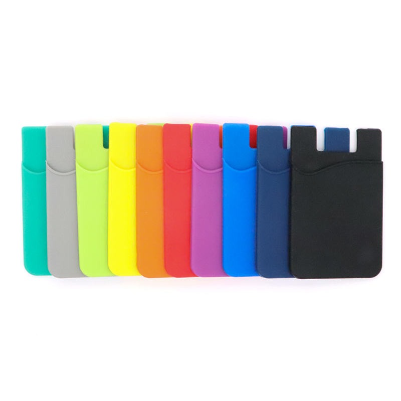 Customizable High Quality Silicone Card Holder 3m Adhesive back on phone card wallet