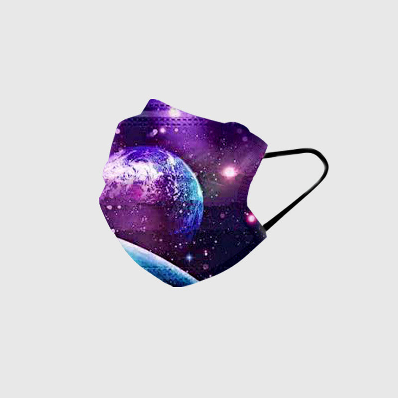Starry Sky Pattern disposable 3-layer thickened face mask with melt blown cloth